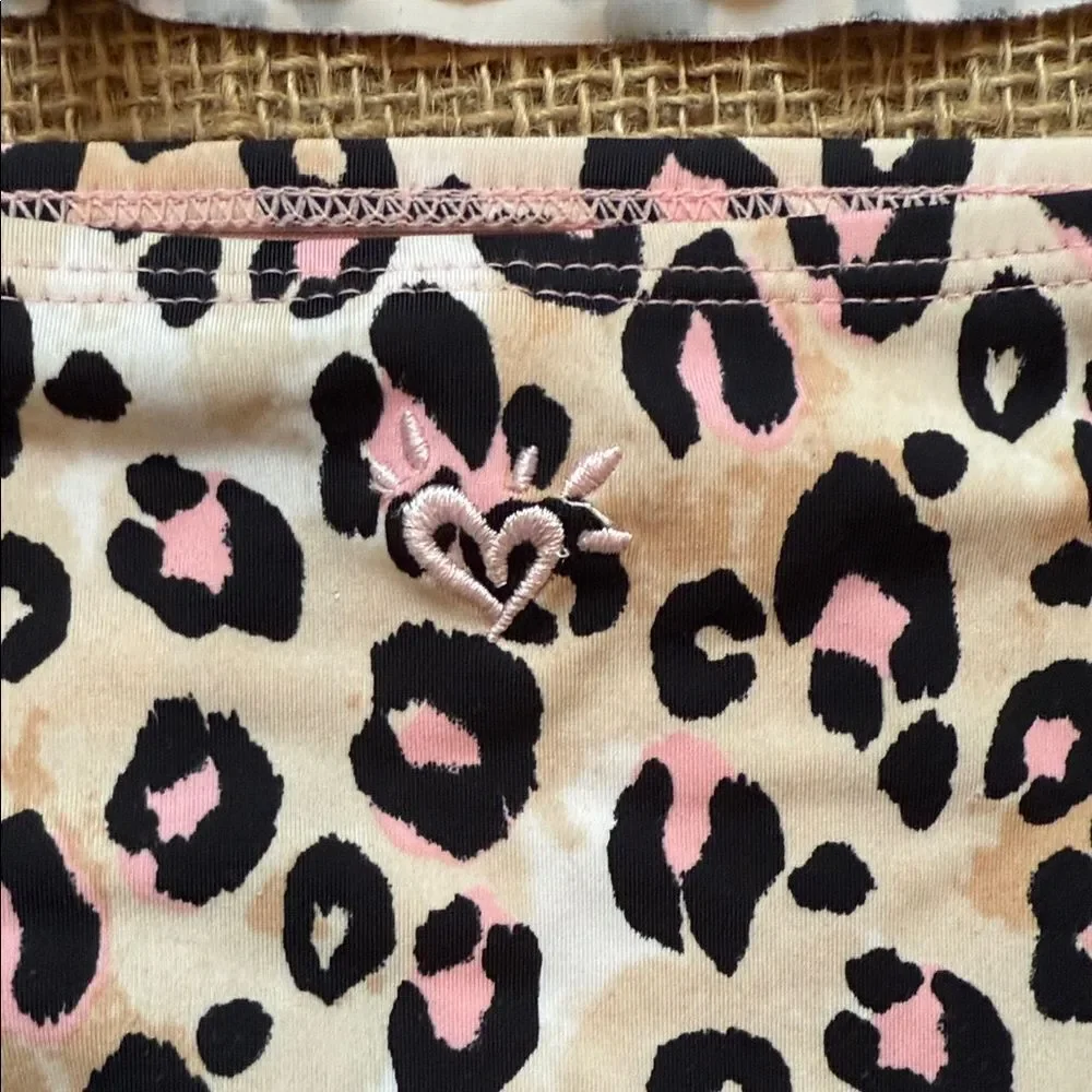 Justice Pink and Black animal print Swimsuit
